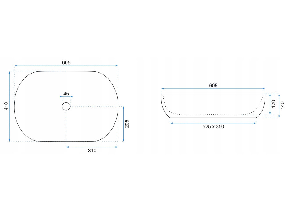 Keramické umývadlo Rea CLEO - čierne matné