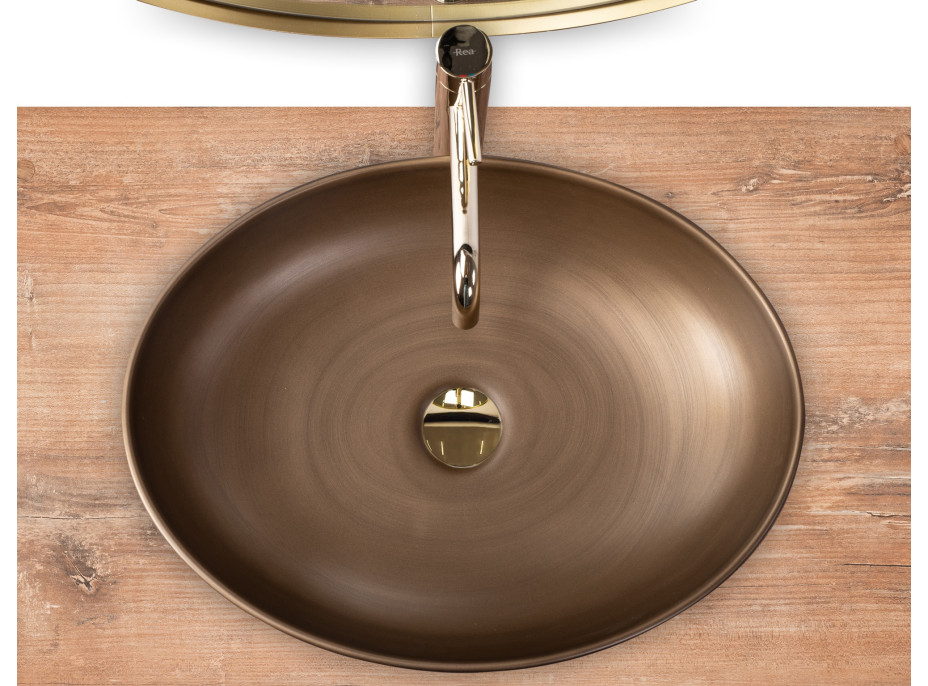 Keramické umývadlo Rea VILLA - retro zlaté