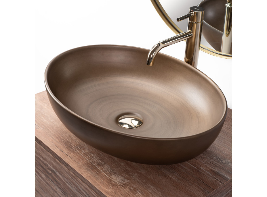 Keramické umývadlo Rea VILLA - retro zlaté