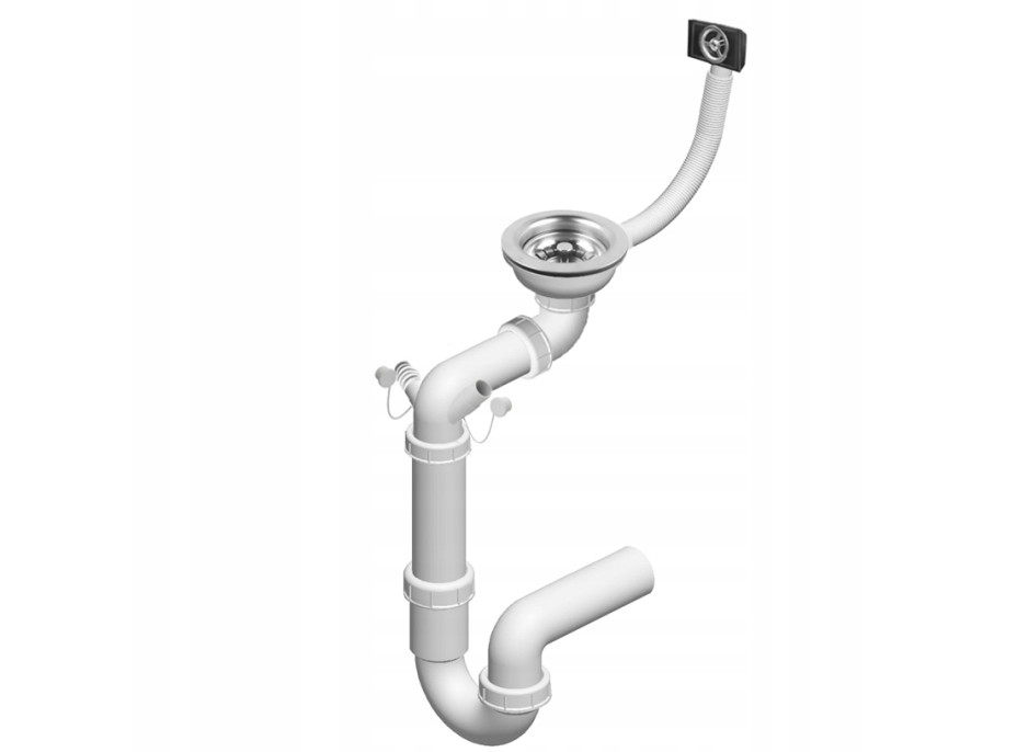 Kuchynský granitový drez REA NORTH - 48,5 x 59,5 cm - metalický čierny