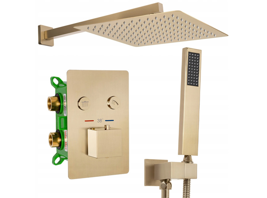 Sprchová podomietková termostatická súprava REA DAVIS - brúsená zlatá