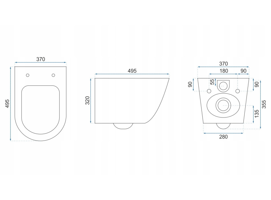 Závesné WC Rea CARLO mini RIMLESS + Duroplast sedadlo flat - čierne/zlaté