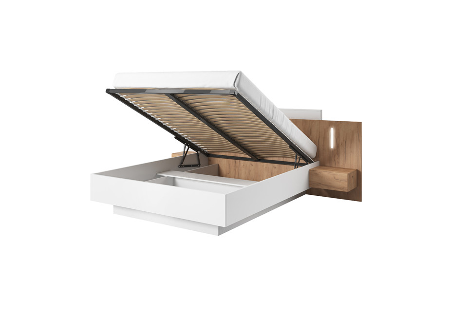 Posteľ 3D s nočnými stolíkmi s LED osvetlením 200x160 cm