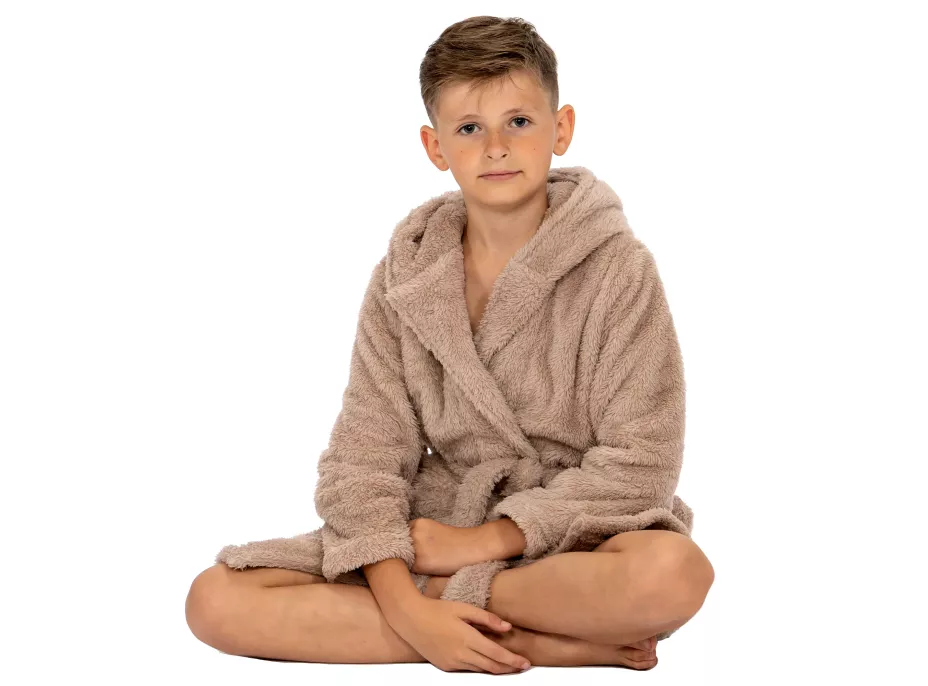 Detský župan KIDS - béžový medvedík - 10-14 rokov