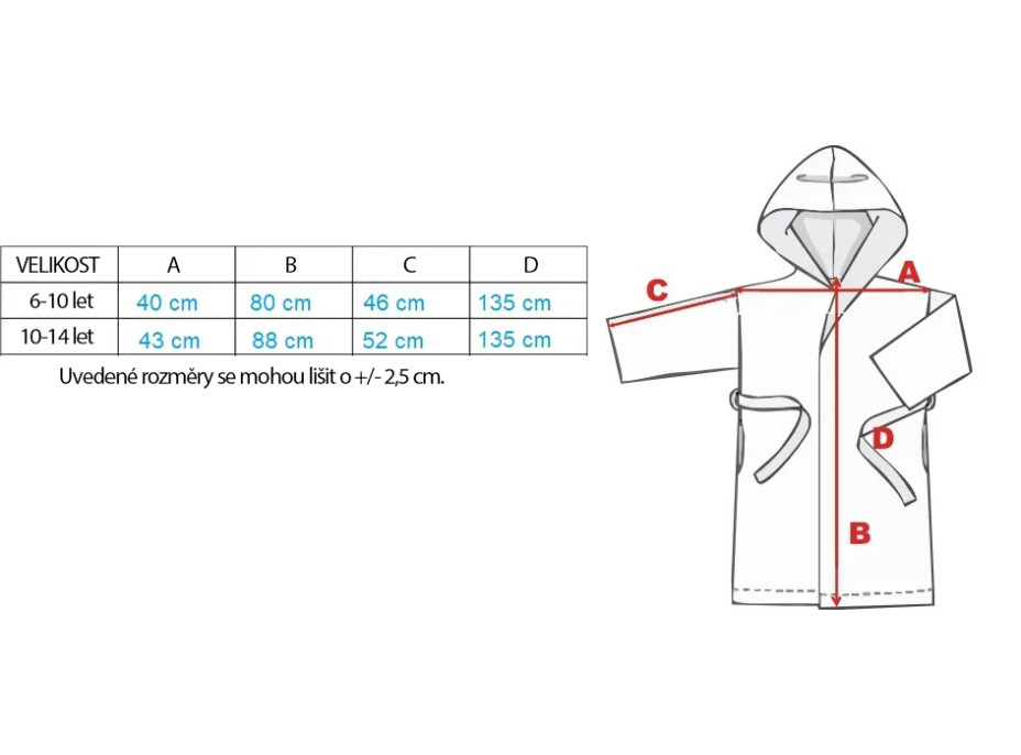 Detský župan KIDS - myška - 6-10 rokov