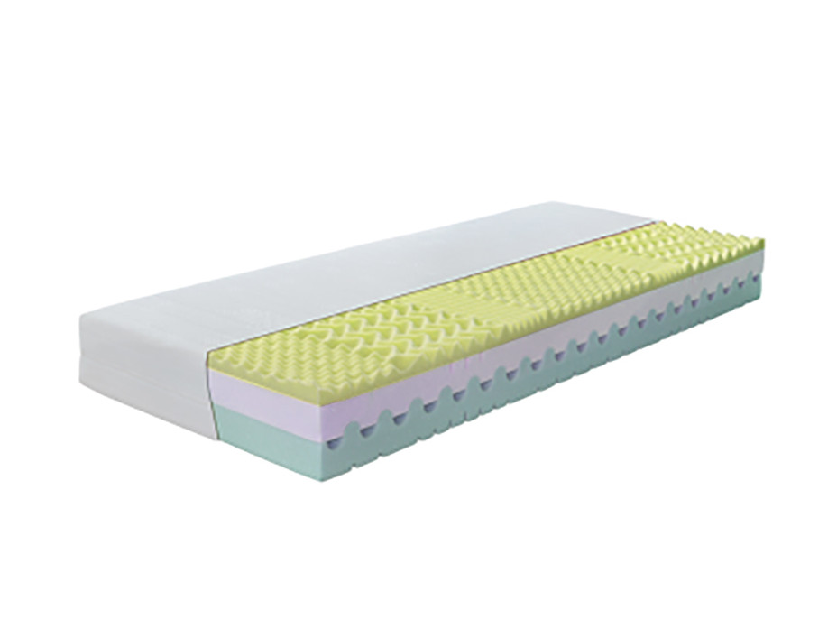 Penový matrac ZAFRA - 200x80x22 cm - PUR pena/pamäťová pena + poťah Aloe vera