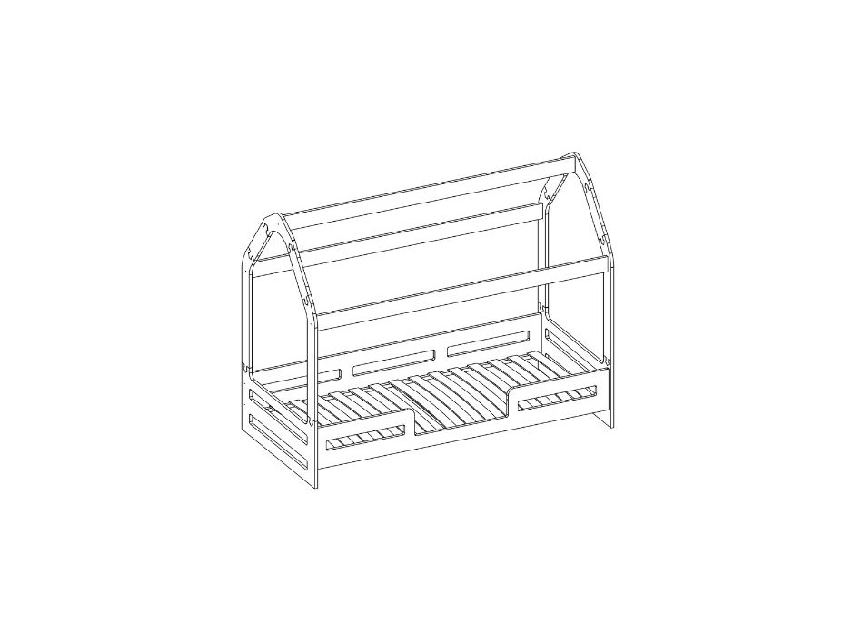 Detská domčeková posteľ LEO 2v1 - 180x80 cm