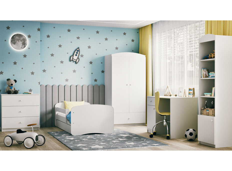 Detská posteľ BABY DREAMS so zásuvkou - biela 180x80 cm