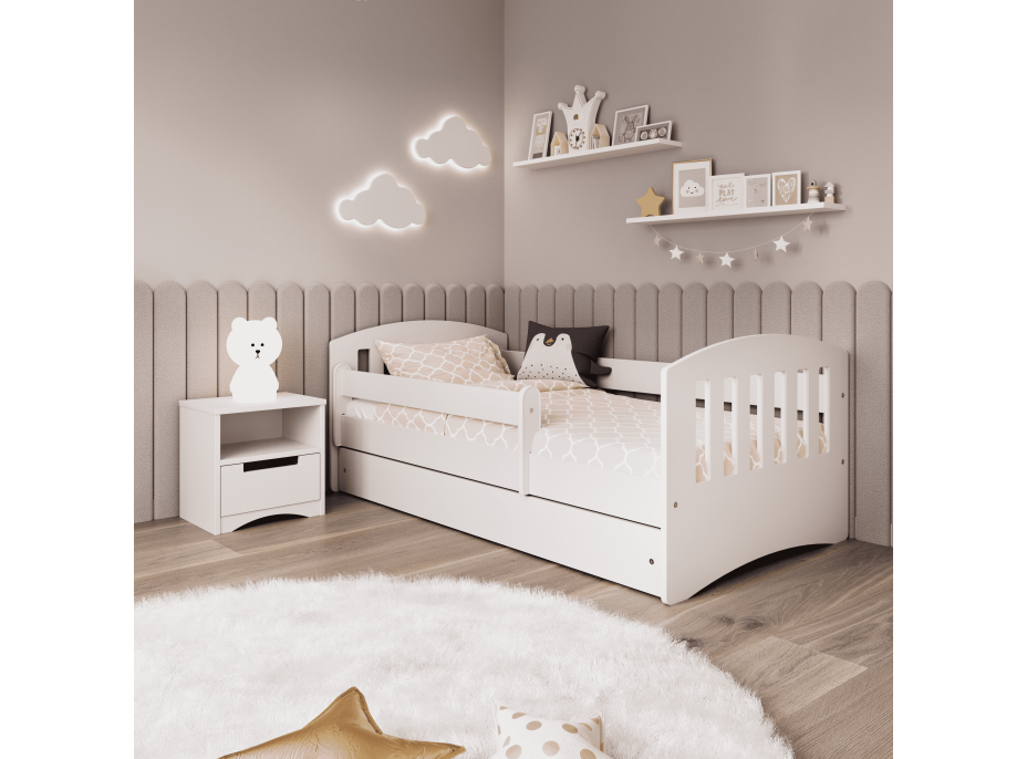 Detská posteľ CLASSIC - biela 180x80 cm