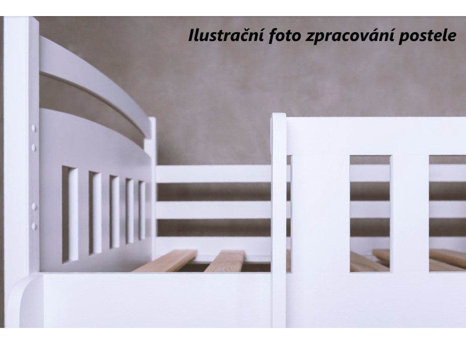 Detská poschodová posteľ z masívu MARIE so šuplíkmi 200x90 cm - biela