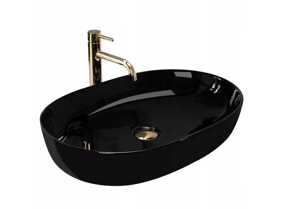 Keramické umývadlo Rea CLEO 61 - čierne lesklé