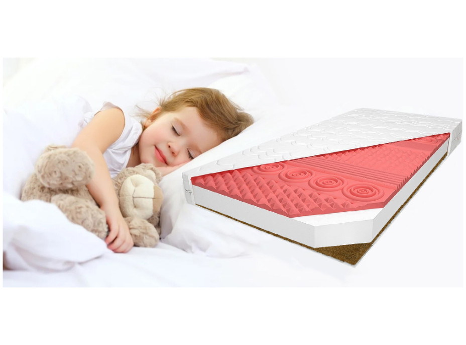 Detský penový matrac PREMIUM MAX RELAX 160x80x11 cm - kokos/pena/HR VISCO