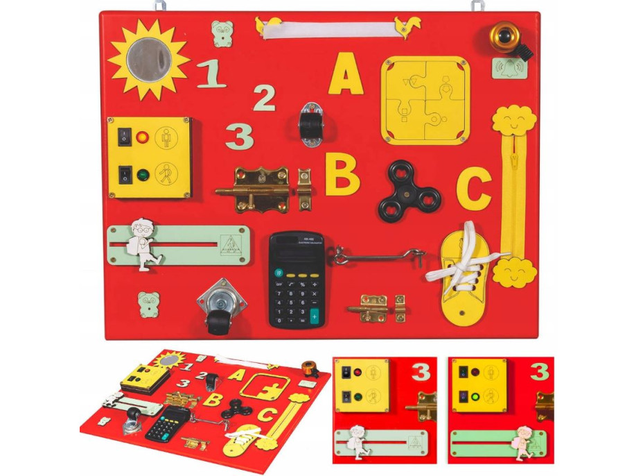 Interaktívna detská tabuľa - 50x37,5 cm - červená - typ 3