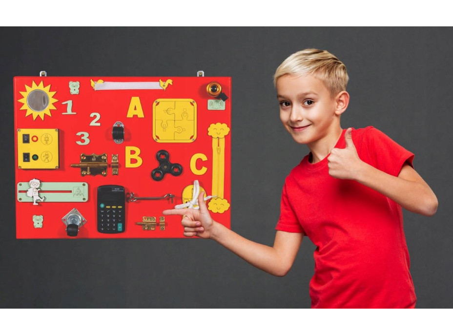 Interaktívna detská tabuľa - 50x37,5 cm - červená - typ 3