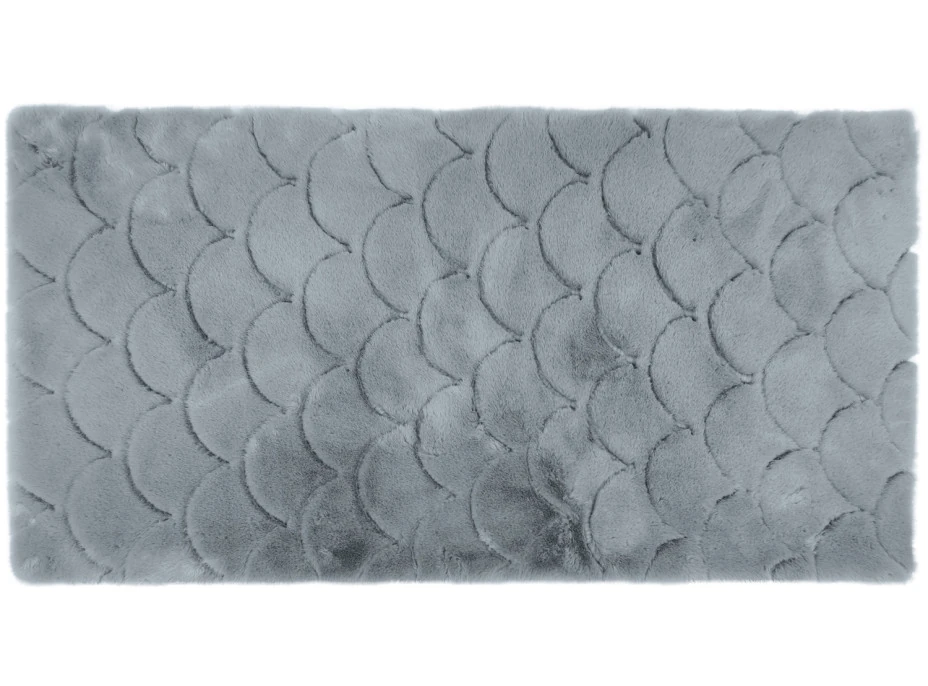Kusový koberec OSLO TX s vlnami - šedý - imitácia králičej kožušiny