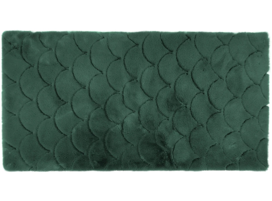Kusový koberec OSLO TX s vlnami - tmavo zelený - imitácia králičej kožušiny