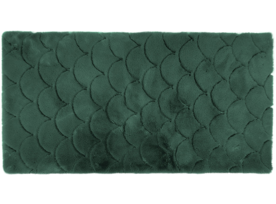 Kusový koberec OSLO TX s vlnami - tmavě zelený - imitace králičí kožešiny