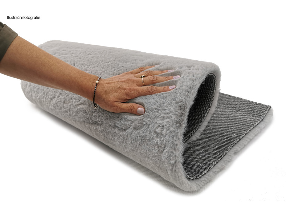 Kusový koberec OSLO TX - sivý - imitácia králičej kožušiny