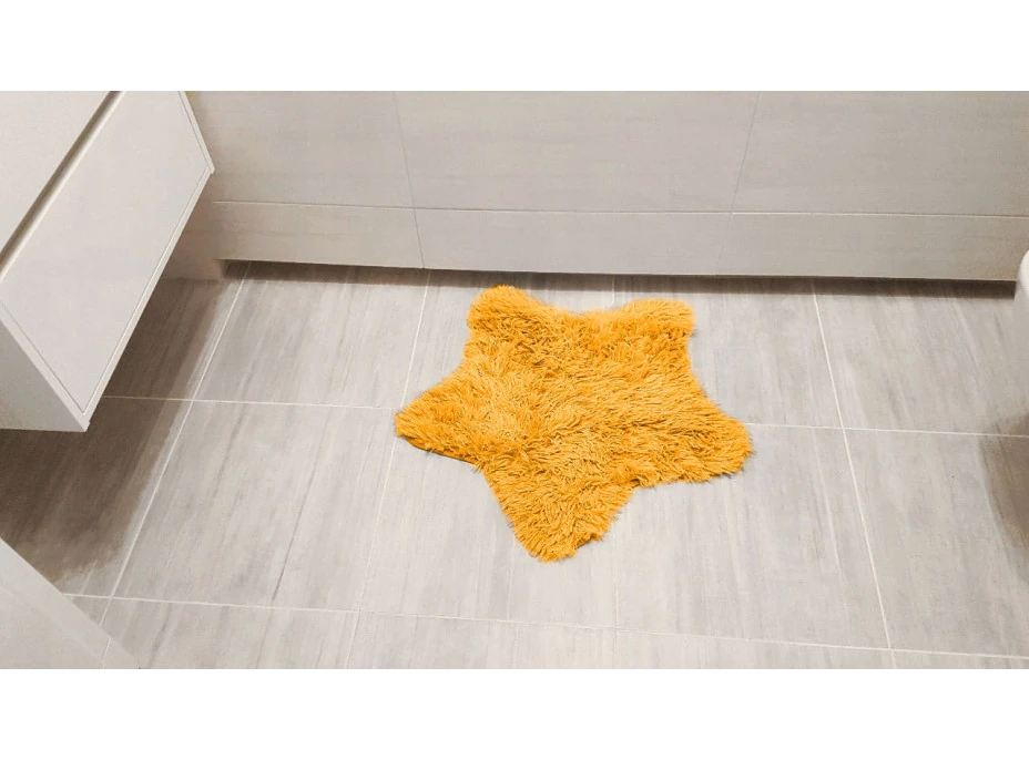 Detský plyšový koberec SOFT STAR 60x60 cm - horčicový