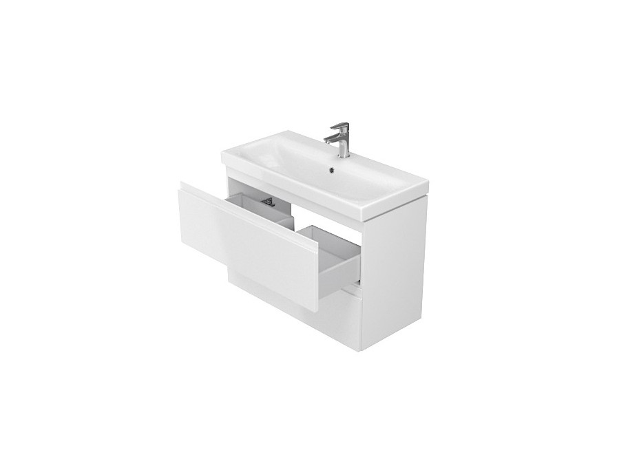 Kúpeľňová skrinka s umývadlom CERSANIT - SET MODUO 80 SLIM - BIELA (S801-225-DSM)