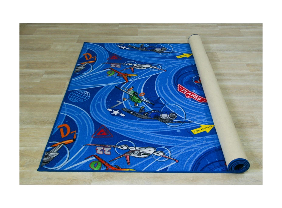 Detský koberček LIETADLÁ modrý 200x200 cm
