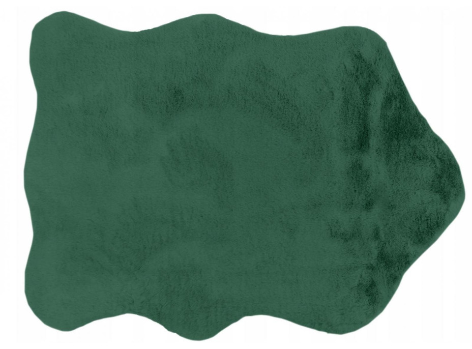 Kusový koberec OSLO 60x85 cm - imitácia zvieracej kožušiny - tmavo zelený