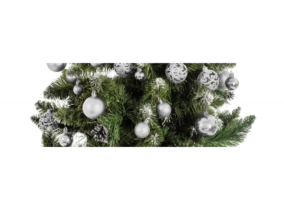 Vianočné závesné ozdoby na stromček - 6 druhov - 36 ks - strieborné
