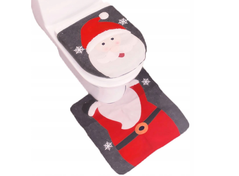 Vianočný dekoratívny poťah na WC - Santa Claus - 2 dielna zostava