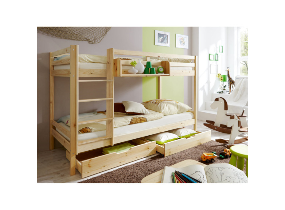 Detská poschodová posteľ KAMILA 200x90 cm - prírodná