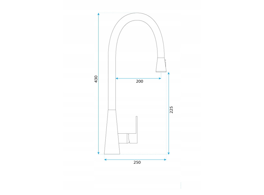 Kuchynská batéria REA MILD s výsuvnou sprchou - čierna