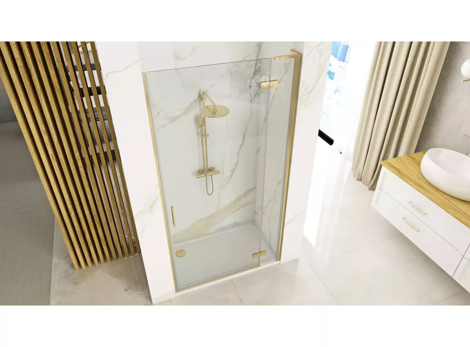 Sprchové dvere REA HUGO 100 cm - brúsené zlaté