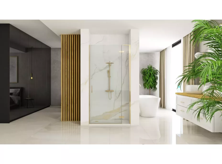 Sprchové dvere REA HUGO 80 cm - brúsené zlaté