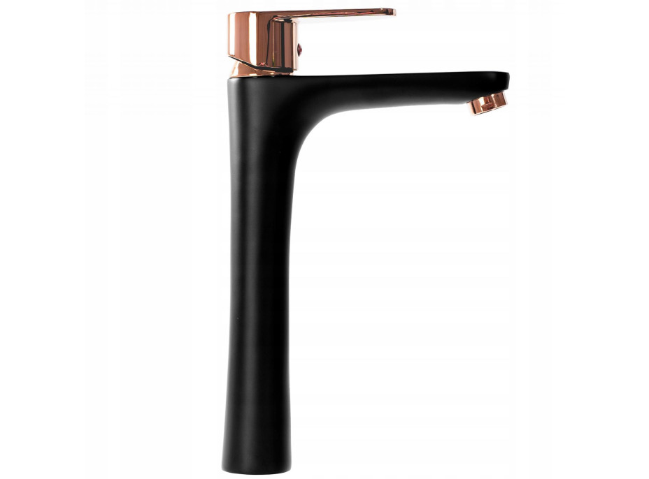 Umývadlová batéria REA MILD - vysoká - čierna/rose gold
