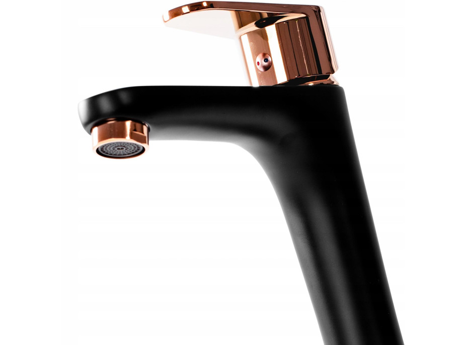 Umývadlová batéria REA MILD - vysoká - čierna/rose gold