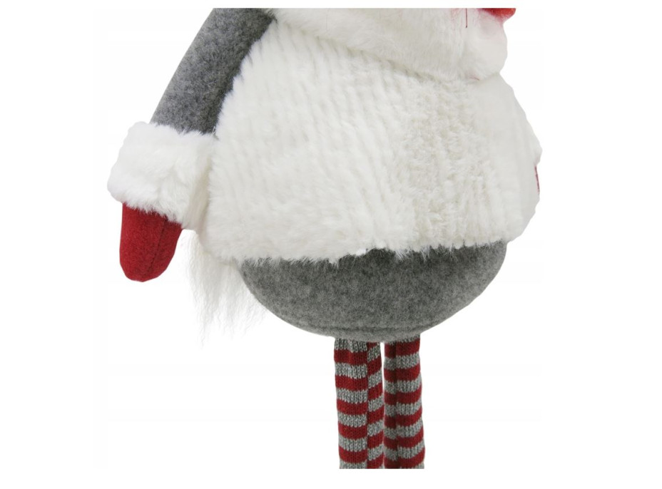 Vianočný škriatok s vrkôčiky 130 cm - šedý - výškovo nastaviteľný