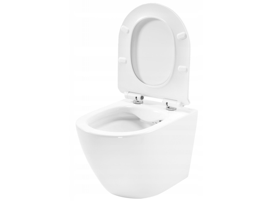 Závesné WC Rea CARTER RIMLESS + Duroplast sedátko slim - biele