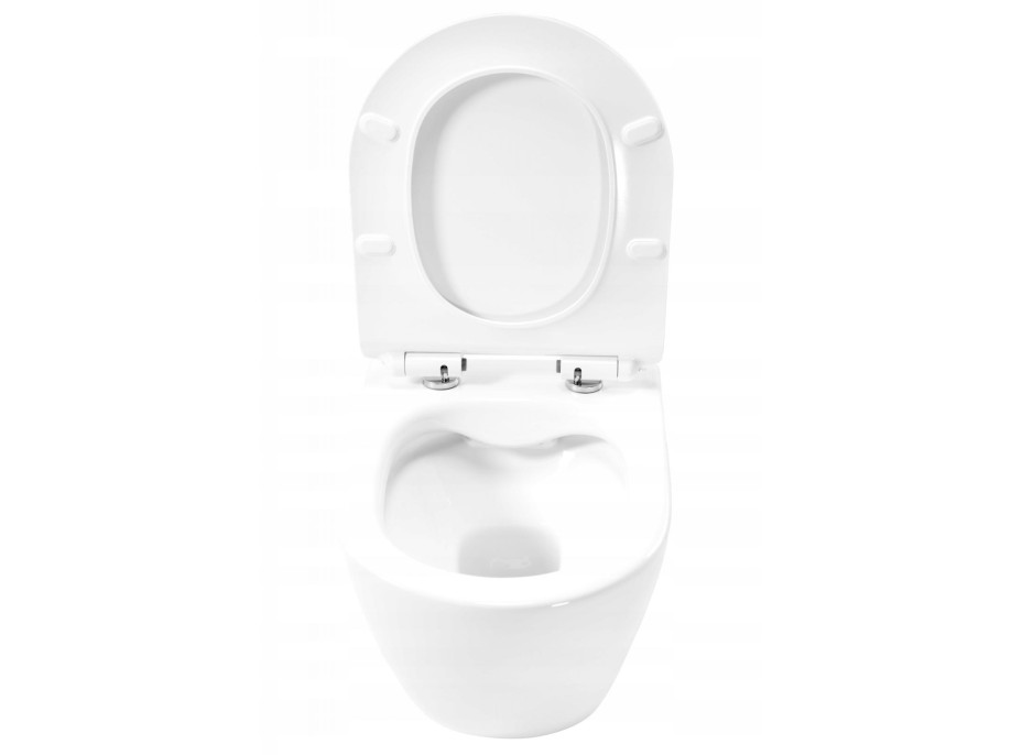 Závesné WC Rea CARTER RIMLESS + Duroplast sedátko slim - biele