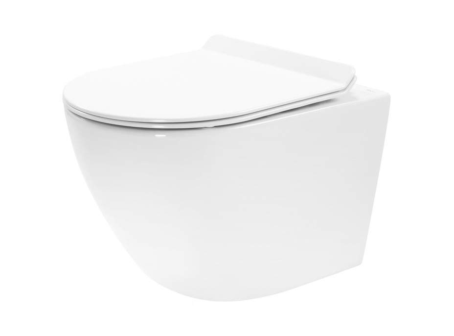 Závesné WC Rea CARTER RIMLESS + Duroplast sedátko slim - biele