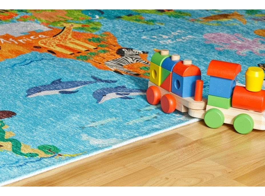 Detský kusový koberec Torino kids 233 WORLD MAP