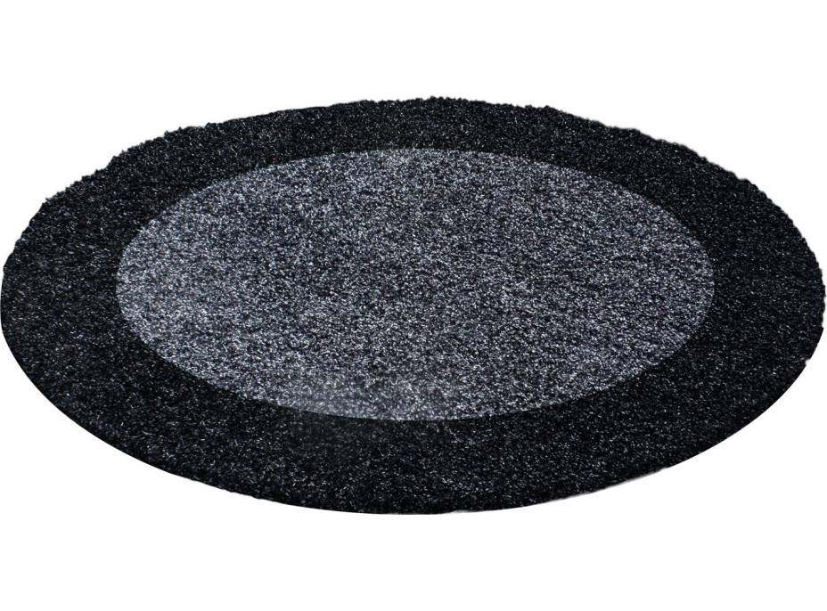 Kusový koberec Life Shaggy 1503 anthracit circle