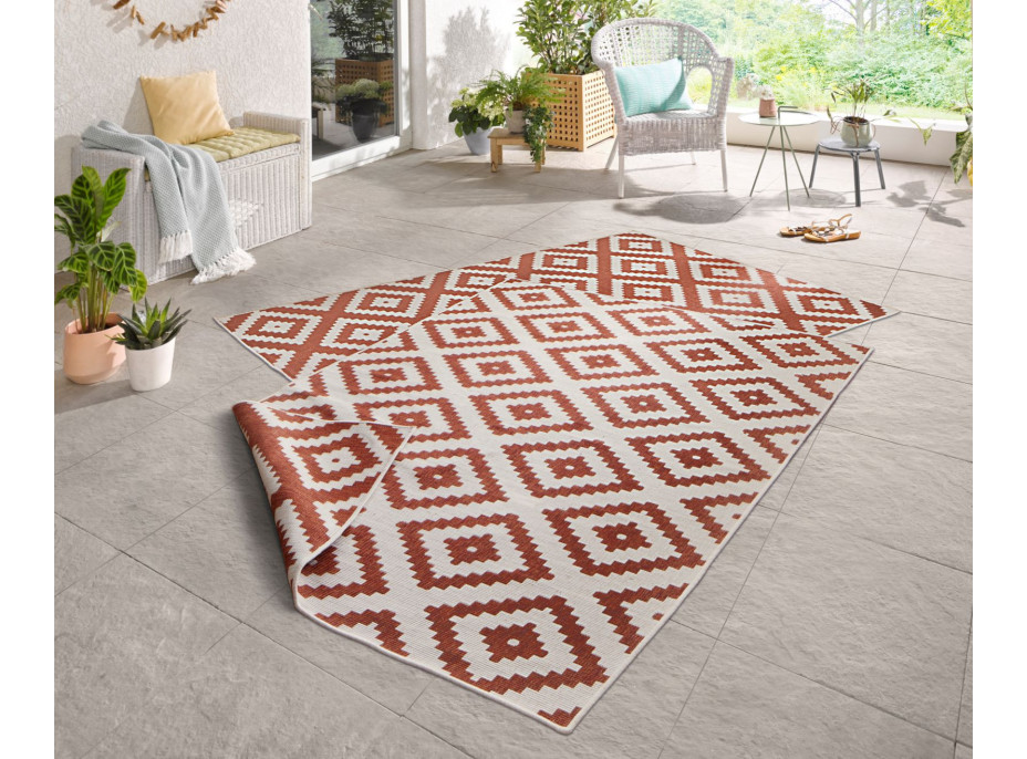 Kusový obojstranný koberec Twin 103130 terra creme