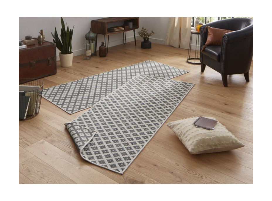Kusový obojstranný koberec Twin 103126 grey creme