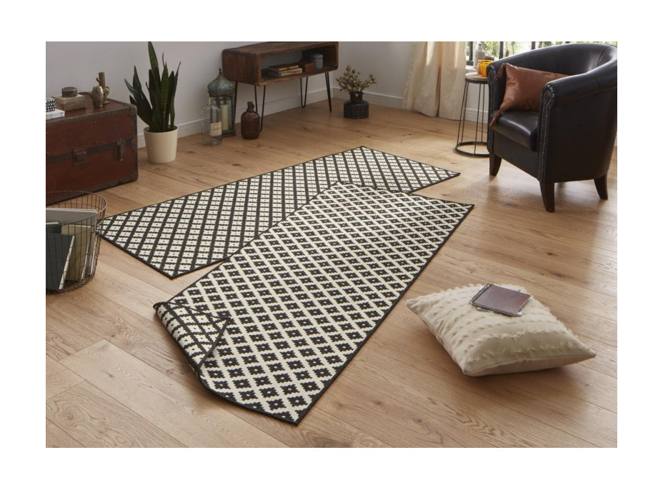 Kusový obojstranný koberec Twin 103124 black creme