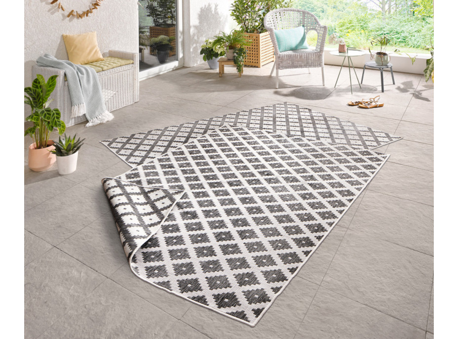 Kusový oboustranný koberec Twin 103126 grey creme