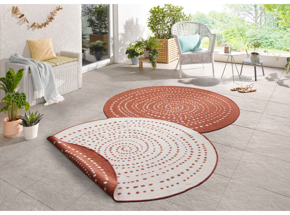 Kusový obojstranný koberec Twin 103110 terra creme circle