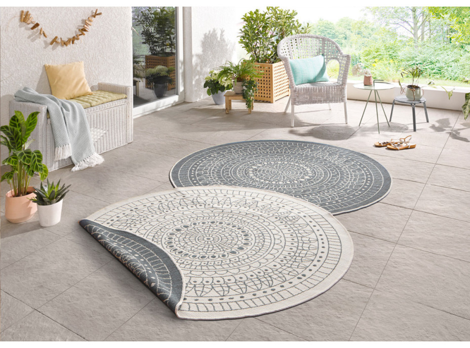 Kusový oboustranný koberec Twin 103143 creme grey