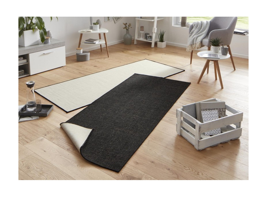 Kusový obojstranný koberec Twin 103096 black creme