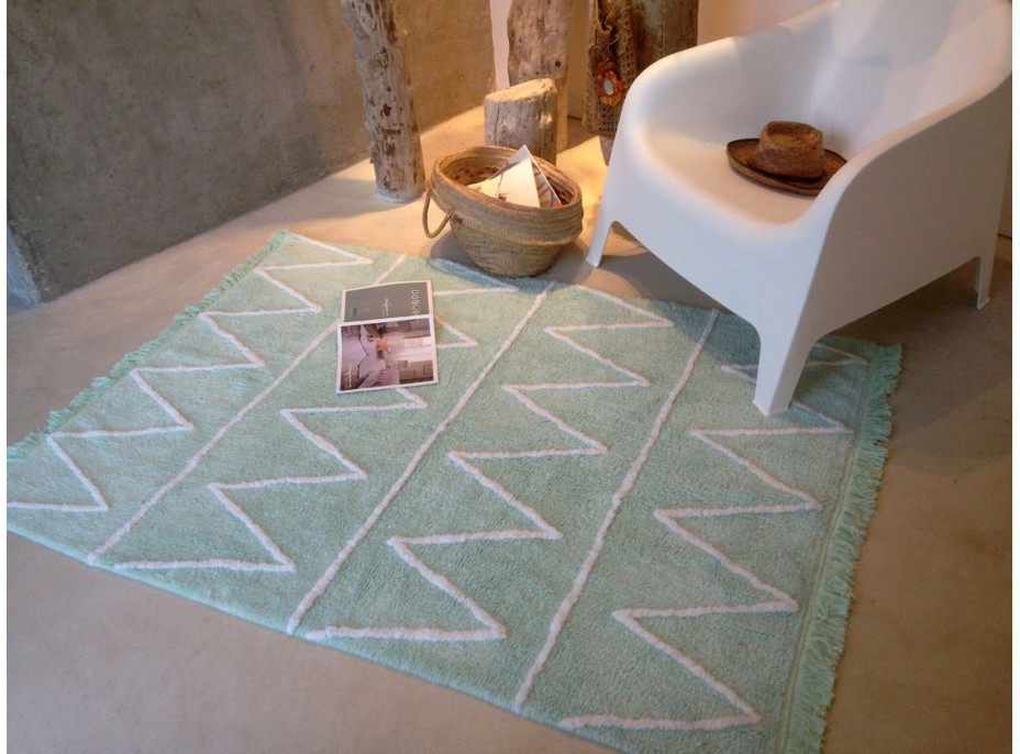 Ručne tkaný kusový koberec Hippy Mint