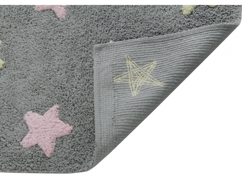 Ručne tkaný kusový koberec Tricolor Stars Grey-Pink