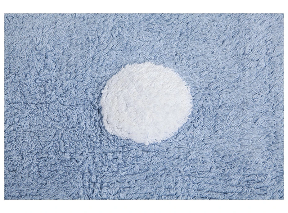 Ručne tkaný kusový koberec Polka Dots Blue-White